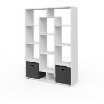 Vicco - Meuble de rangement cube, Blanc, 103.9 x 143 cm avec 2 boxes pliants
