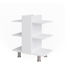 Vicco - Meuble sous-lavabo Fynn, Blanc, 60 x 70 cm avec 6 étagères