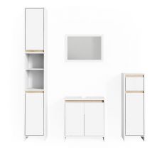 Ensemble de meubles de salle de bain Emma, Blanc/Sonoma, 4 parties Vicco