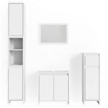 Vicco - Ensemble de meubles de salle de bain Emma, Blanc, 4 parties