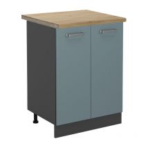 Mobiletto base cucina R-Line, Grigio-blu, 60 cm , pl Rovere Vicco