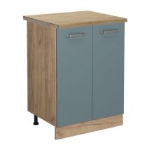 Mobiletto base cucina R-Line, Grigio-blu, 60 cm , pl Rovere Vicco