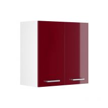 Vicco - Mueble alto universal R-Line, Rojo Burdeos alto brillo, 60 cm con puertas