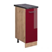 Armario de farmacia R-Line, Rojo Burdeos alto brillo, 30 cm , et Antracita Vicco