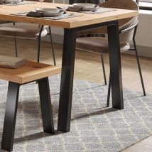 Vicco - Pieds de table, Noir, 75 x 72 cm En forme de u