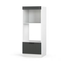 Mobile cucina microonde Fame-Line, Antracite casa di campagna, 60 cm aperto Vicco