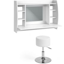 Coiffeuse Max, Blanc, 110 cm avec tabouret, Vicco