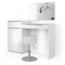 Vicco - Tavolo da toeletta Lilli, Bianco, 135 cm con sgabello