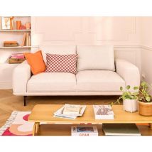 Lisa Design - Vicence - canapé droit 2 places en tissu - beige