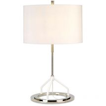 Tischleuchte Beistelllampe Nachttischlampe Nickel D 40 cm Schlafzimmerleuchte