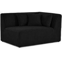 Victoire - module d'assise d'angle droit en velours côtelé grosses côtes - noir