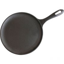 32999 Plancha Cocina Inducción Comal Hierro Fundido Curado para Pizza, Tortillas 26,6cm Fuego, Barbacoa Negro - Victoria
