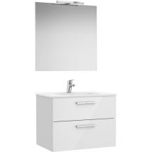 Pack élément bas avec 2 tiroirs + lavabo + miroir + applique led victoria Roca Dimensions : 705x453x515 mm