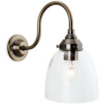 Firstlight Products - Firstlight Victoria - 1 Light Wall Light Antique Brass, Clear Glass Shade, E27