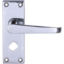 Victorian Privacy Straight Lock Door Handle Chrome Plated