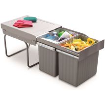 Victory - Einbau-abfallsammler Double Master 40dt Alugrau 32 Liter Vollauszug