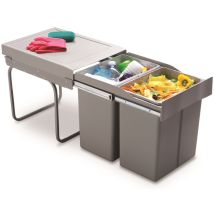 Victory Einbau-Abfallsammler Double Master Maxi 40DT Alugrau 42 Liter Vollauszug