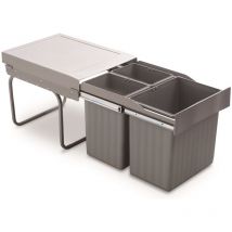 Einbau-Abfallsammler Trio Master 40DT Alugrau 31 Liter Vollauszug - Victory