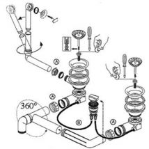 Cuisissimo - Vidage automatique 2 bacs CUIPD243 pour évier Villeroy & Boch architectura