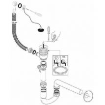 Vidage chromé avec trop plein - indispensable