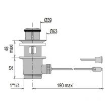 Valentin - Bonde automatique laiton pour lavabo avec tirette horizontale 00 100300 000 00