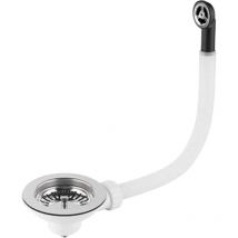 Sanindusa - Vidage manuel bonde 1 bac pour évier céramique - trop plein rond