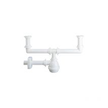 Abfluss – Siphon für Zweibeckenspüle – Polypropylen – Durchmesser 40 mm