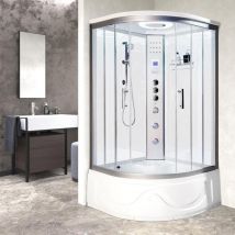 Miami 1050 Steam Shower 1050 x 1050 White Glass - Vidalux