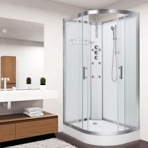 Pure 1200 Left 1200 x 800 Shower Cabin White Glass - Vidalux