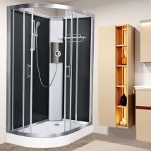 Pure e Black 1200 x 800 Electric Right Shower Cabin Triton Lux Black 9.5KW - Vidalux