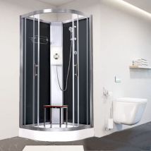 Pure e Black 900 x 900 Electric Shower Cabin Triton Lux White 9.5KW - Vidalux