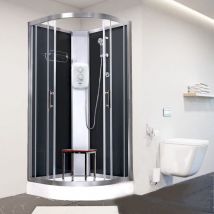 Pure e Black 900 x 900 Electric Shower Cabin Triton Standard 8.5KW - Vidalux