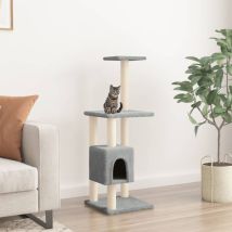 Arbre À Chat, Arbre De Grattage Jeu Chats, Maison Pour Chat Avec Griffoirs En Sisal Gris Clair 104 Cm Lkowf75953