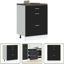 vidaXL Armoire de cuisine noir bois d'ingénierie