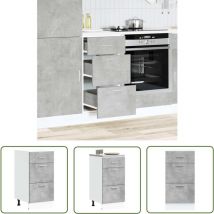 The Living Store - vidaXL Armoire de plancher gris 40x46x81,5 cm bois d'ingénierie