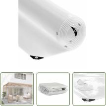 The Living Store - vidaXL Bâche transparente avec œillets 5x10 m pvc