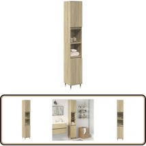 vidaXL Badschrank Sonoma-Eiche 30x30x190 cm Holzwerkstoff