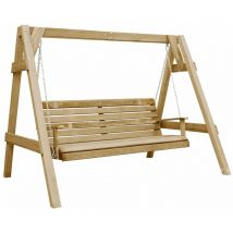 Homemiyn - inlife Balancelle de jardin Bois de pin imprégné 205x150x157 cm - Brun
