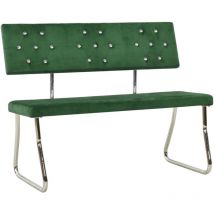 Banco de terciopelo verde oscuro 110 cm vidaXL