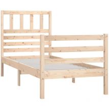 Altro - Bed Frame without Mattress 75x190 cm Small Single Small Single Solid Wood vidaXL