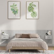 Bed Headboard with Cabinets Concrete Grey Engineered Wood Vidaxl