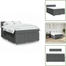 The Living Store - Vidaxl Boxspringbett Mit Matratze Dunkelgrau 160x200 Cm Stoff