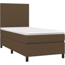 Vidaxl - Boxspringbett mit Matratze & led Dunkelbraun 90x190 cm Stoff