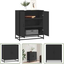 Thun - vidaXL Buffet noir 68x35x76 cm bois d'ingénierie et métal