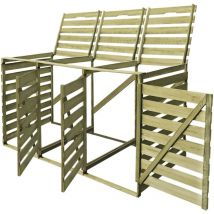 Vidaxl - Abri pour poubelle triple 240 l Bois imprégné