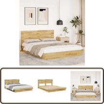 Cadre de lit avec tête de lit sans matelas 160 x 200 cm - Vidaxl