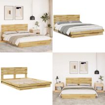 Cadre de lit avec tête de lit sans matelas 160 x 200 cm - Vidaxl