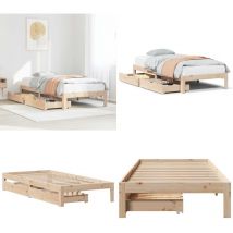Cadre de lit avec tiroirs sans matelas 90x190 cm - Vidaxl