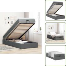 Thun - vidaXL Cadre de lit ottoman avec matelas gris foncé 90x190 cm tissu
