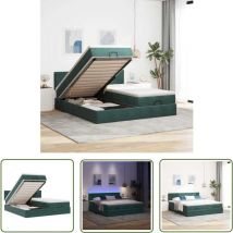 VidaXL Cadre de lit ottoman avec matelas vert foncé 180x200cm velours